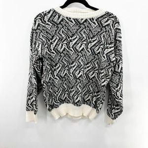 Vintage Kennington‎ Made in Italy Crewneck Grandpa Sweater Abstract Knit Size S